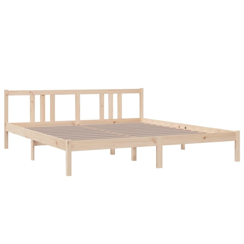 Bed Frame Solid Wood, natural, 90 x 190 cm