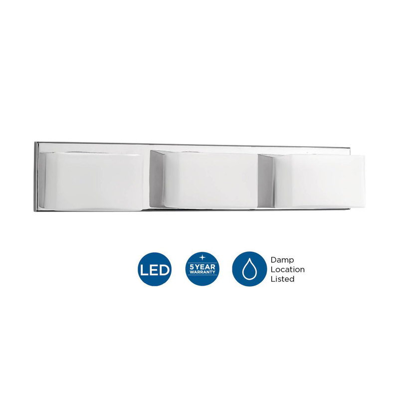 Dawel 3 - Light Dimmable LED Vanity Light, Polished Chrome