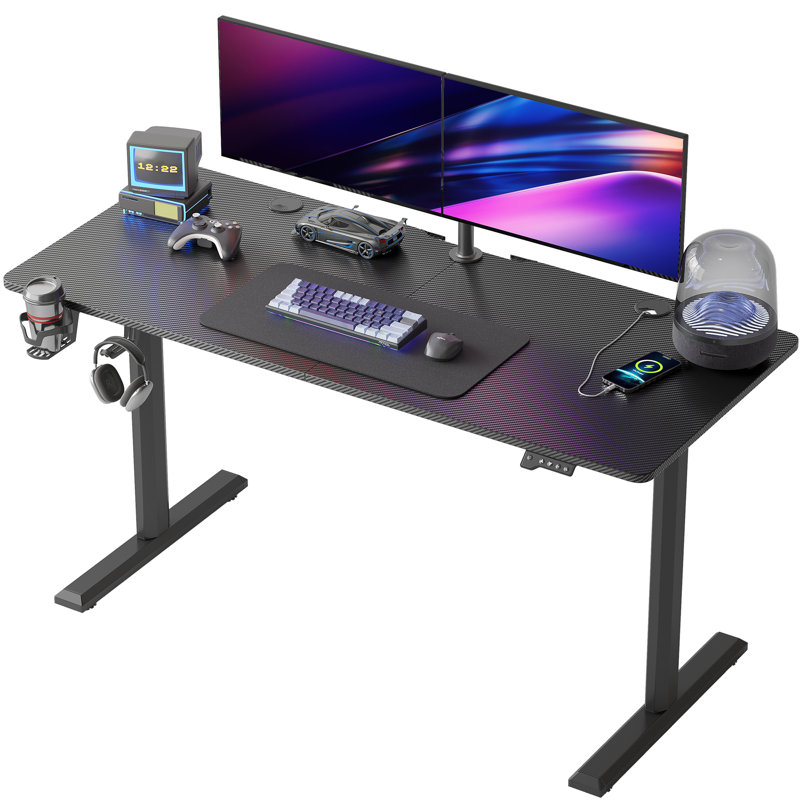 Bureau debout à hauteur ajustable Itsuo, Noir, L 55 po x P 23,60 po