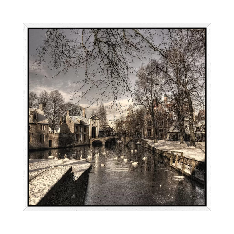 Bruges In Christmas Dress by Yvette Depaepe - Print on Canvas, 93.98 cm H x 93.98 cm W, White Framed