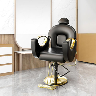 Hydraulic Barber Chair, 360° Swivel Reclining Salon Chair with Height Adjustment for Barbershops, Spas & Home Salons