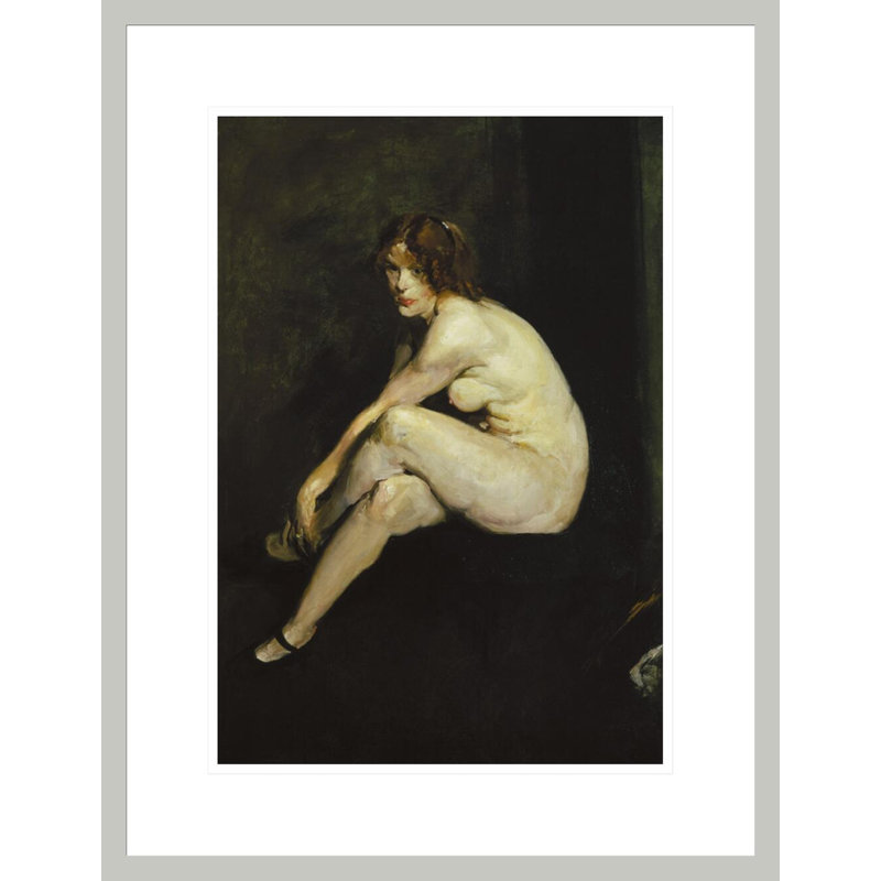 «Nude Girl Miss Leslie Hall» par George Wesley Bellows - impression giclée encadrée, 21.75" H x 16.75" W