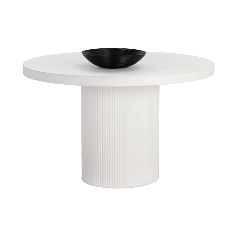 Round Dining Table, White, 30" H x 55" L x 55" W
