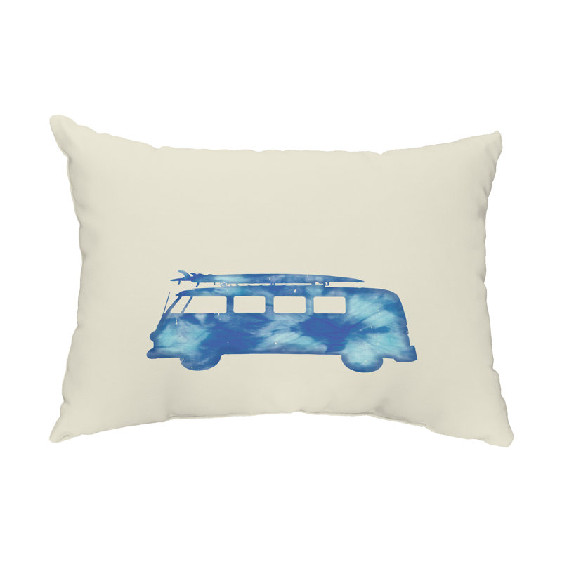 Outdoor Reversible Throw Pillow, Blue