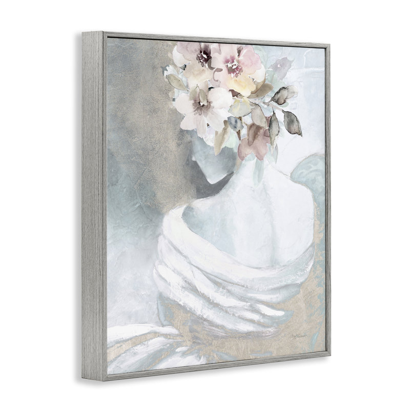 «Woman & Florals Visage», art de la giclée encadrée par Carol Robinson, Estampe numérique Farmhouse, H 30 po x l 24 po