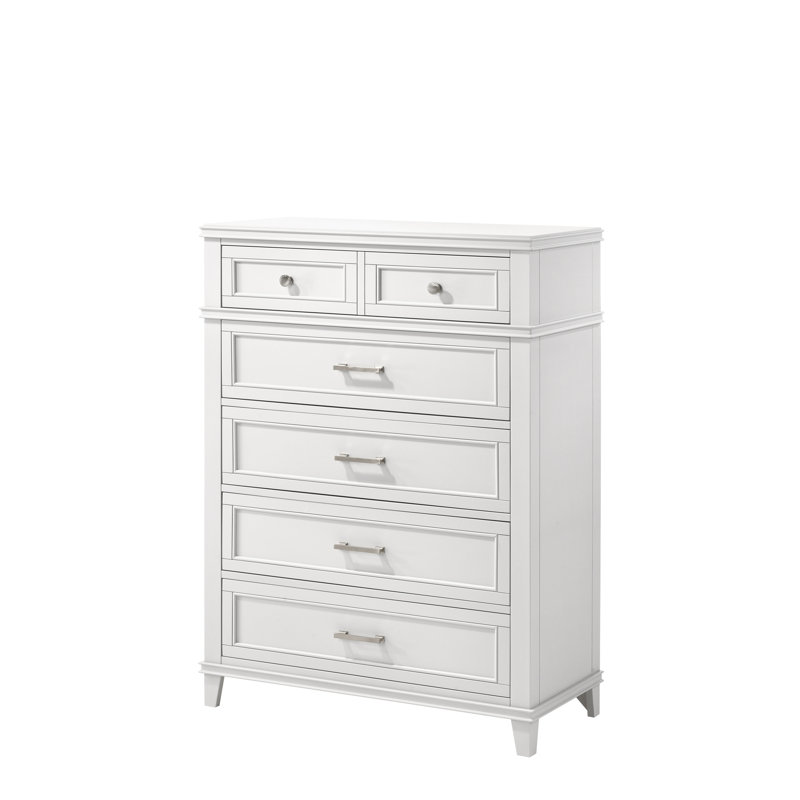 White 5 Drawer Chest, White