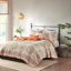 Ensemble de courtepointe réversible 6 pièces avec coussins décoratifs orange double / grand-136392543