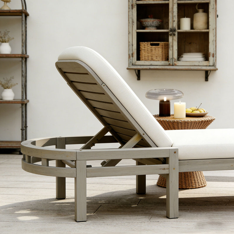 Chaise longue d'extérieur, Gris