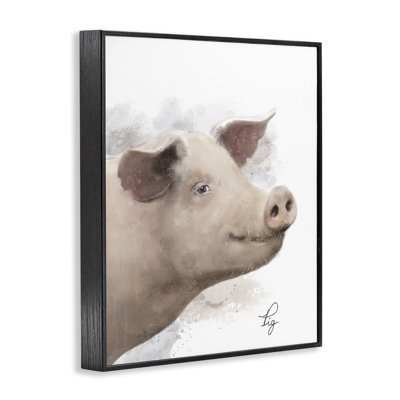 Sourire, cochon de ferme, estampe numérique par Matthew Piotrowicz