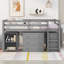 Bed Frame, Loft Bed With Shelves And Rolling Portable Desk-108718815