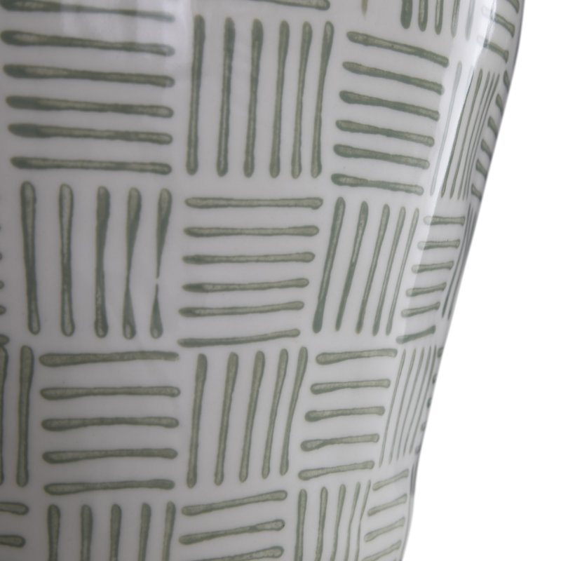 Liora Table Lamp, Green Patterned Glaze