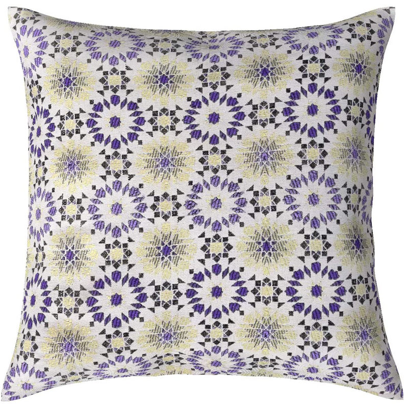 Dungorbery Geometric Square Cushion Cover, Purple