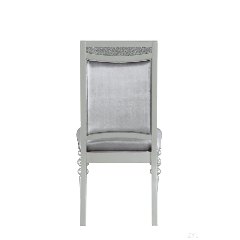 Ensemble de 2 chaises d'appoint en tissu et finition platine