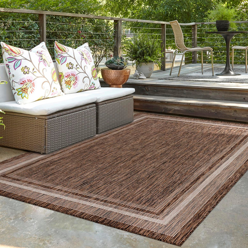 Rengin Brown/Sand Indoor / Outdoor Area Rug, Rectangle 5'3" x 7'1"