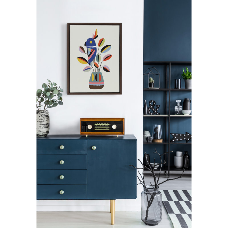 'Rubber Plant' by Rachel Lee - Floater Frame Painting Print on Canvas