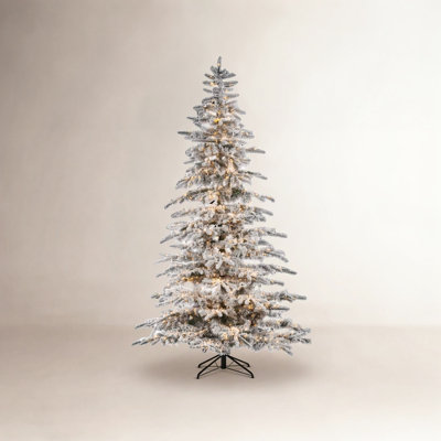 Frosted Pre-Lit Pine Christmas Tree