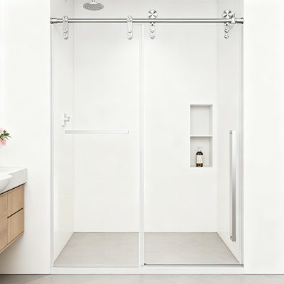 44"-48" W x 76" H Sliding Frameless Shower Door with 5/16" (8mm) Tempered Glass