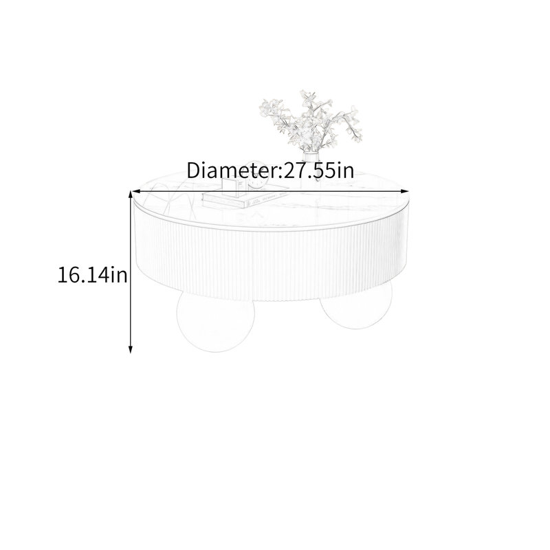 Allister, H 16,14 po x L 27,55 po x l 27,55 po, Blanc / Gris, Noir / blanc