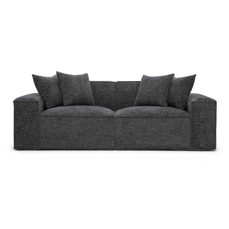 Cherylee Chenille Basketweave Modular Loveseat, Gris anthracite