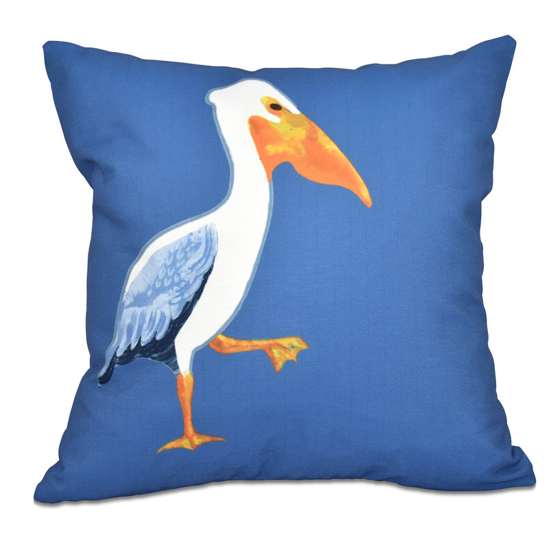 Beach Vacation Reversible Throw Pillow, Blue, 20" H x 20" W