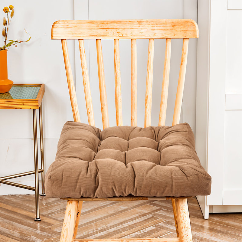 Corduroy Chair Cushion, Light Coffee