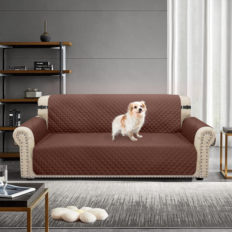 Leather Box Cushion Sofa Slipcover