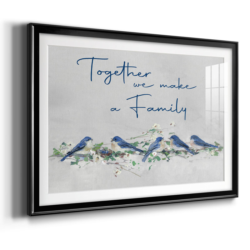 Bluebird Family, reproduction d'art encadrée, H 27 po x l 39 po x P 1,5 po, Noir
