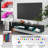 Floating TV Stand with Storage and Lights for TVs up to 75" Black
