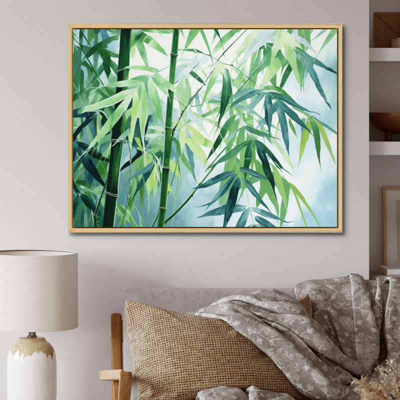 Bamboo Romantic Dream I - impression, H 24 po x l 32 po x P 1 po, Cadre naturel flottant