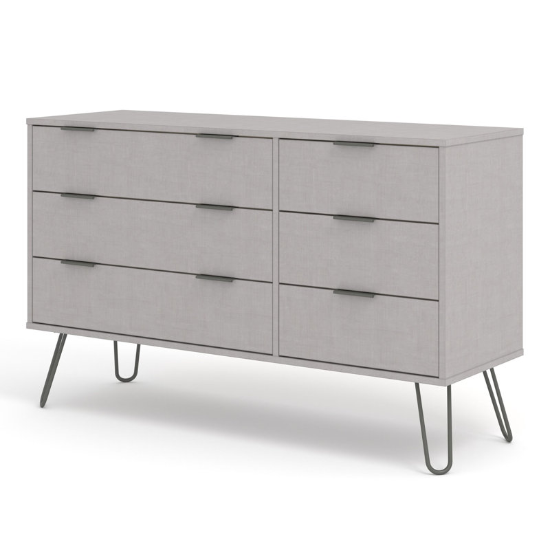 Dufresne 3+3 Wide Chest of Drawers, Industrial Design