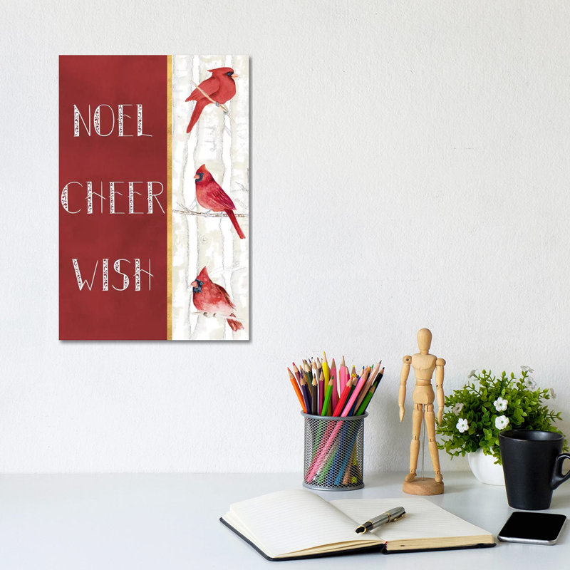 Noel Cheer Wish by Janice Gaynor - Wrapped Canvas Painting, 20.32 cm H x 30.48 cm W
