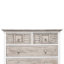 Commode 4 tiroirs - finition gris pommelé et blanc