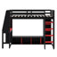 Lit mezzanine moderne avec éclairage à DEL, tablettes et support suspendu-1736140940