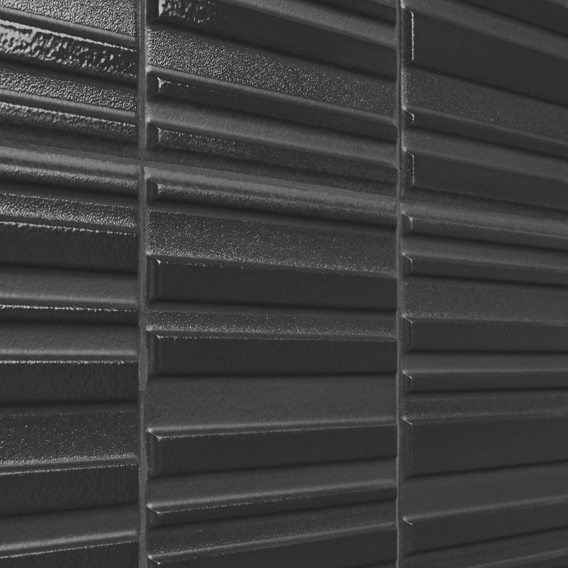 Newcastle 7.87" x 15.74" Ceramic Patterned Tile, Charcoal Black