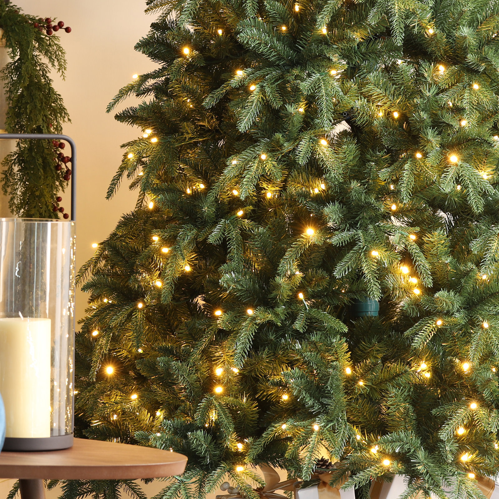 Aldred Pre-Lit Slim Fir Christmas Tree, 9'