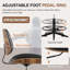 Chaise de dessinateur Mid-Century moderne avec anneau de pied, similicuir et finition en bois de noyer-125580975