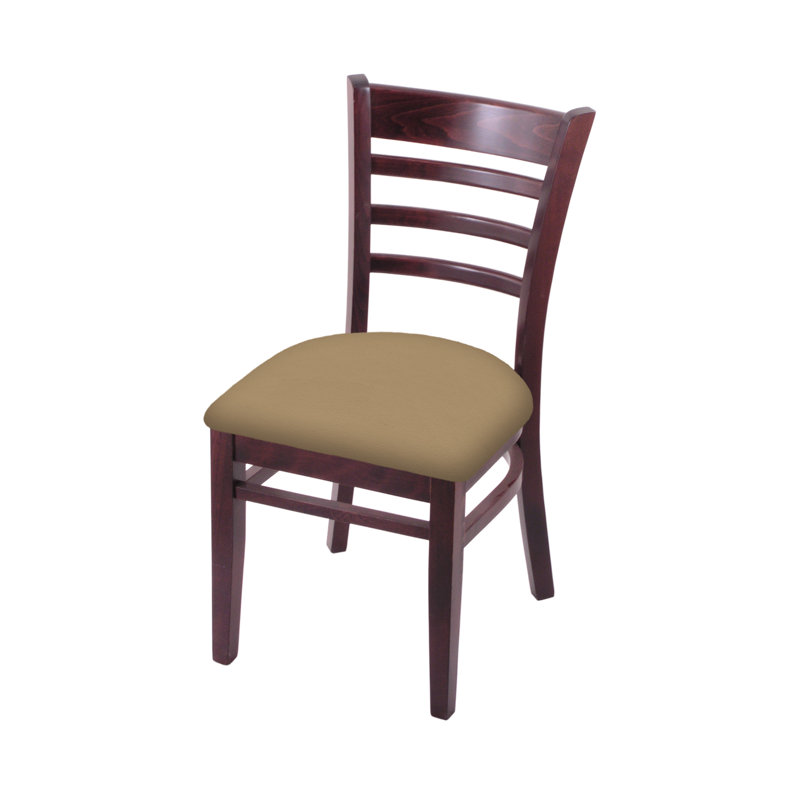 18'' H Upholstered Beech Side Chair, Dark Cherry, Canter Sand
