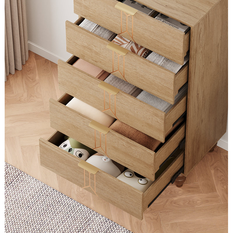 Commode 5 tiroirs, Bois