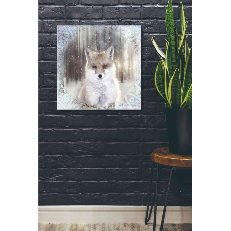 «Enchanted Winter Fox» par Bluebird Barn, art mural sur toile, H 26 po x l 26 po x P 1,25 po