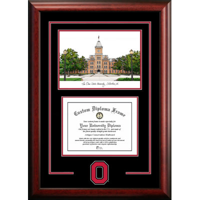 NCAA Ohio State Buckeyes Spirit Graduate Diploma with Campus Images Lithograph Frame