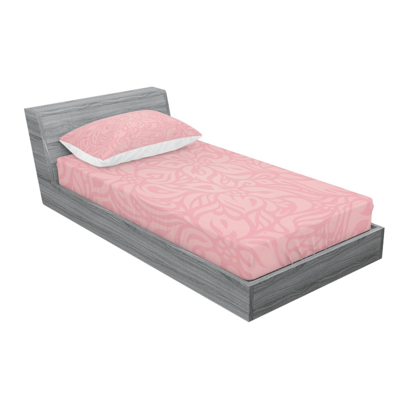Microfiber Floral Sheet Set, Twin Sheet Set with Fitted Sheet