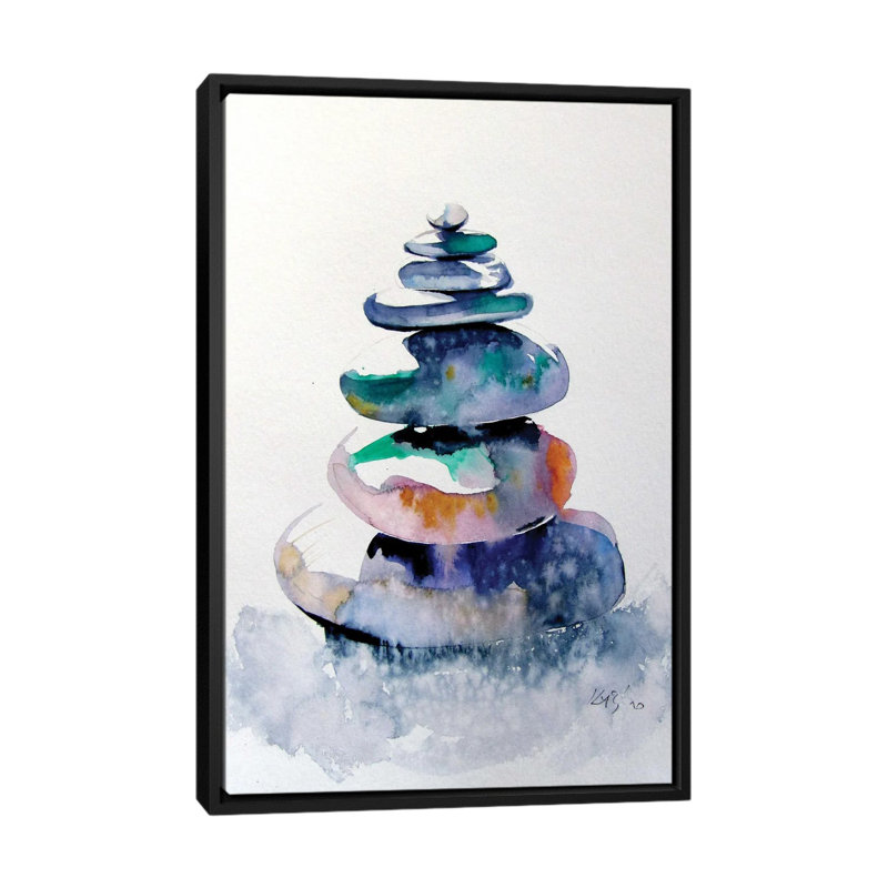 Balance I by Anna Brigitta Kovacs - Painting on Canvas, 26" H x 18" W x 1.5" D, No Mat, Black Framed Canvas