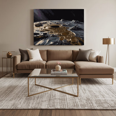 Space Mercury surface Purple Canvas Wall Art