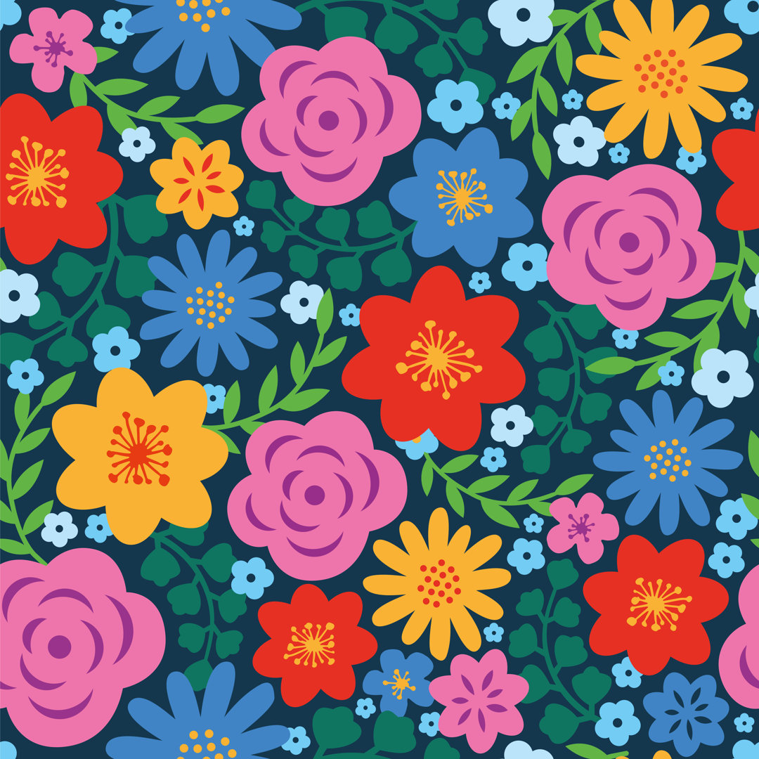 Spring Floral Seamless Pattern von Discan - Drucken