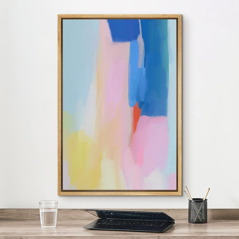 «Abstract Colorful Strokes Vibrant», impression sur toile encadrée sur toile, H 36 po x l 24 po x P 1,5 po, Naturel