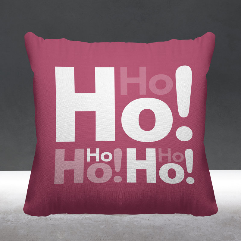 Coussin intérieur / extérieur Hohoho Christmas, L 19 po x H 19 po, Rose