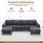 Canapé modulaire moderne en U avec rangement, canapé 4 places d'une largeur de 116,5 pouces, tissu en velours côtelé moelleux et repose-pieds amovible pour le salon-147822276