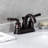 Kingston Brass Restoration Two-Handle 3-Hole Deck Mount 4" Centerset Bathroom Faucet with Plastic Pop-Up-66069157
