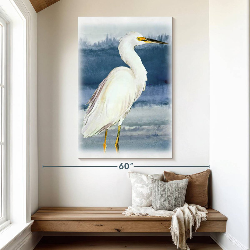 Brampt Blue On Blue Heron II, 51" H x 34" W
