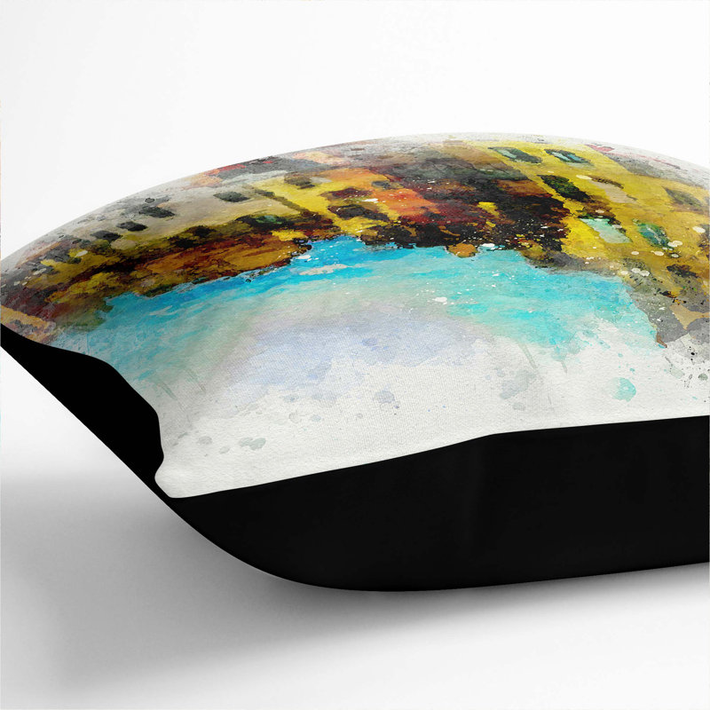Square Throw Cushion, 40cm H x 40cm W x 15cm D, Black